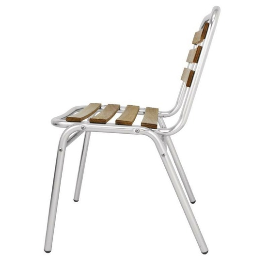 Chaises bistro frêne et aluminium - lot de 4 - bolero