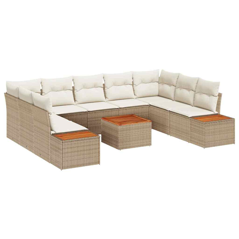 Ensemble de canapé de jardin 5 pcs beige et crème polyrotin