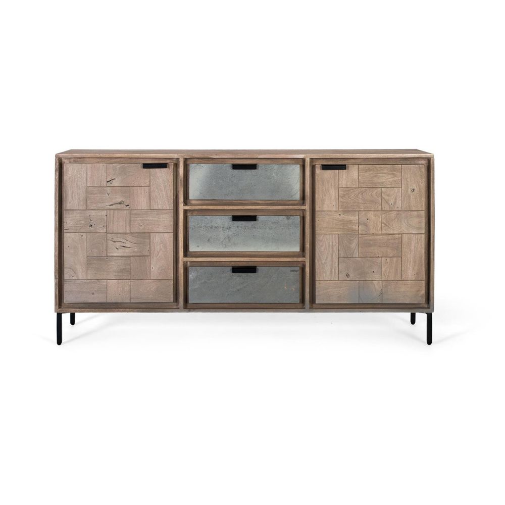 Buffet bois jaune - décoration d'autrefois