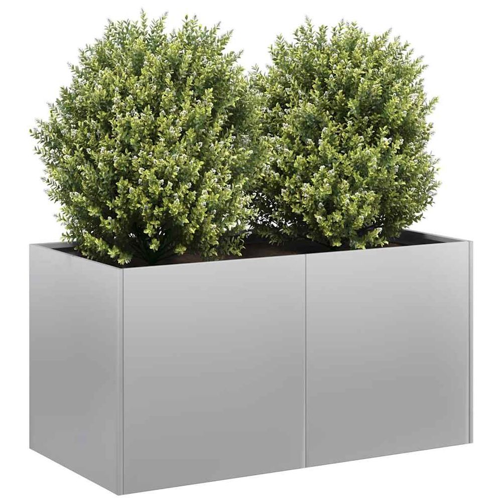 Jardinière rectangulaire acier galvanisé anti-rouille jardin 80x40cm
