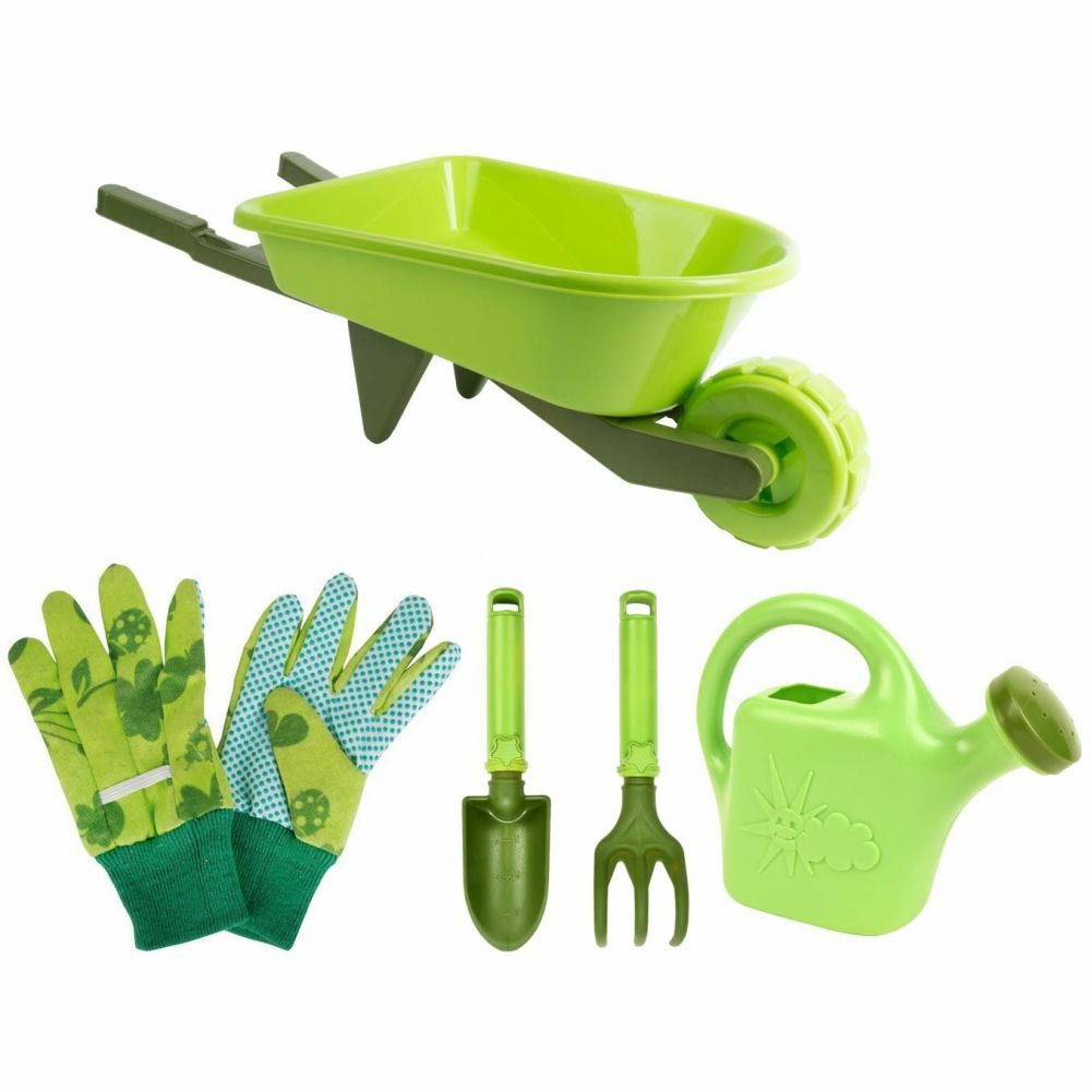 Kit petit jardinier accessoires pour enfant en plastique gants + petits outils +