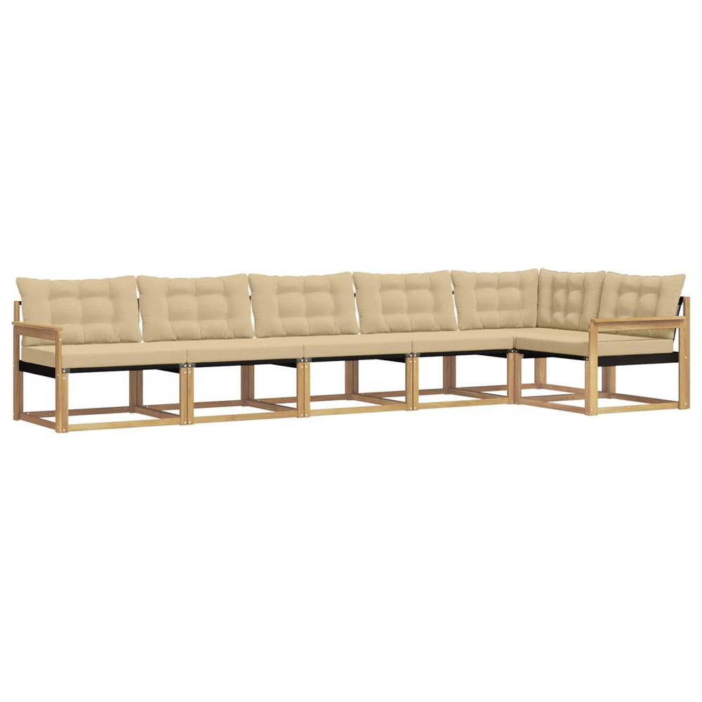 Ensemble de canapés d'extérieur 6 pc blanc et beige