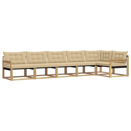 Ensemble de canapés d'extérieur 6 pc blanc et beige