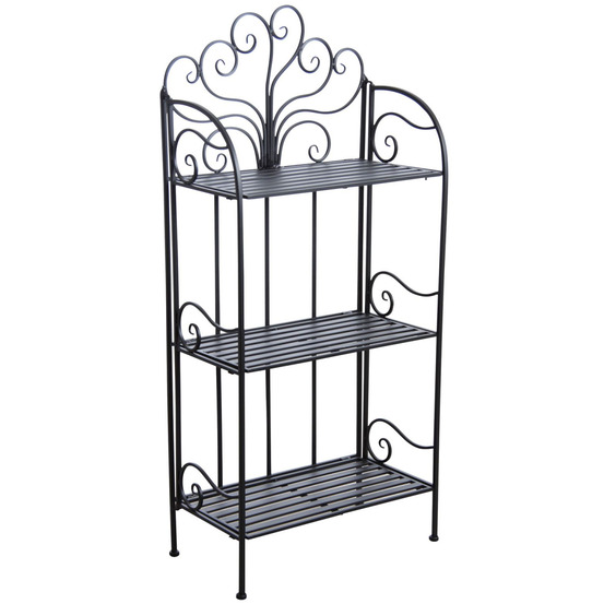 Etagère pliante en métal arabesques 3 tablettes