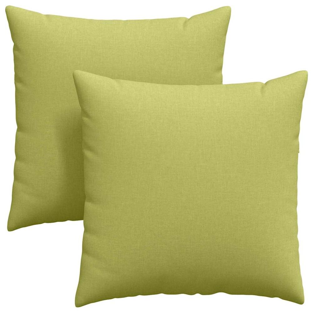 Coussins de canapé 2 pc tissu vert clair 80 x 80 cm