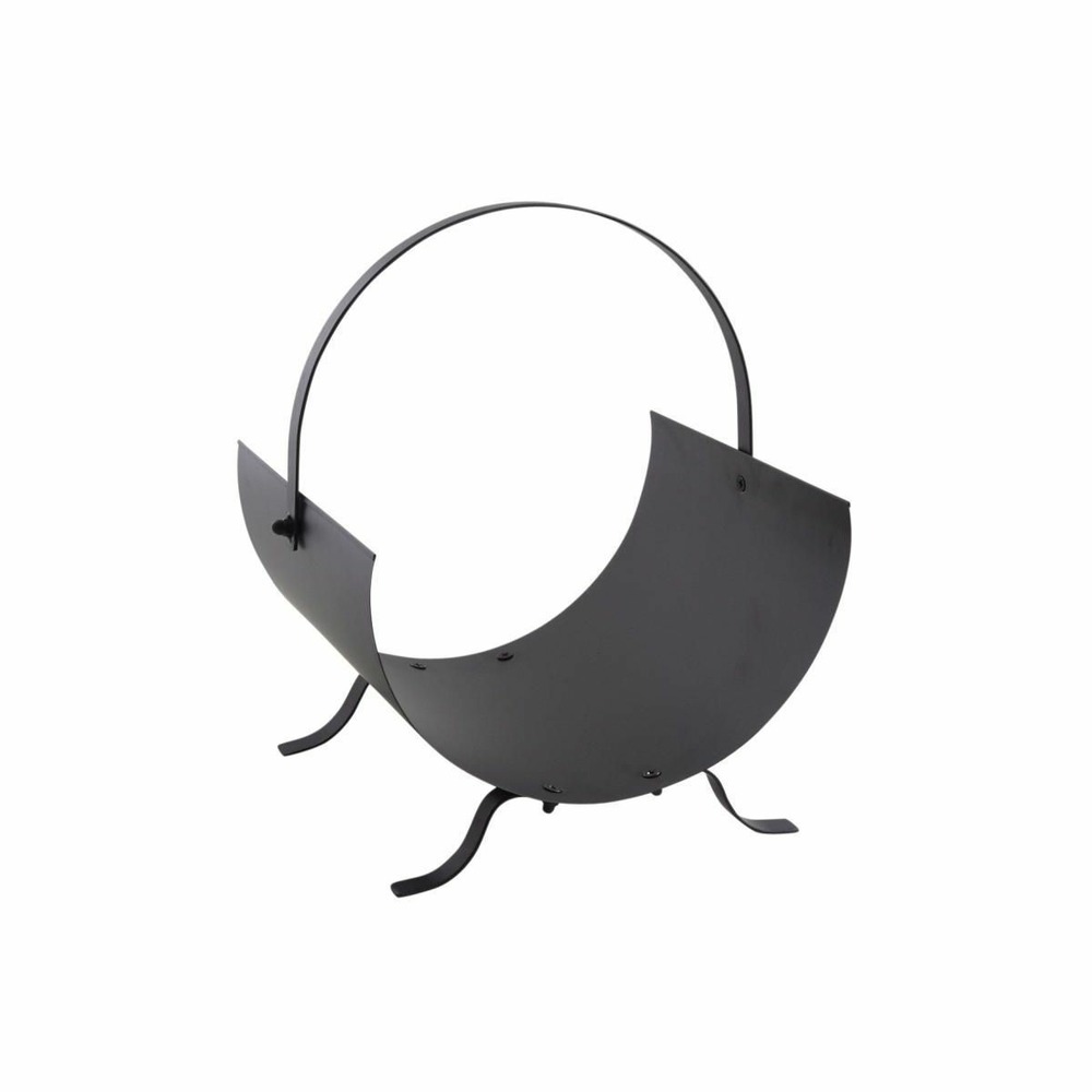Porte-bûches design en métal noir