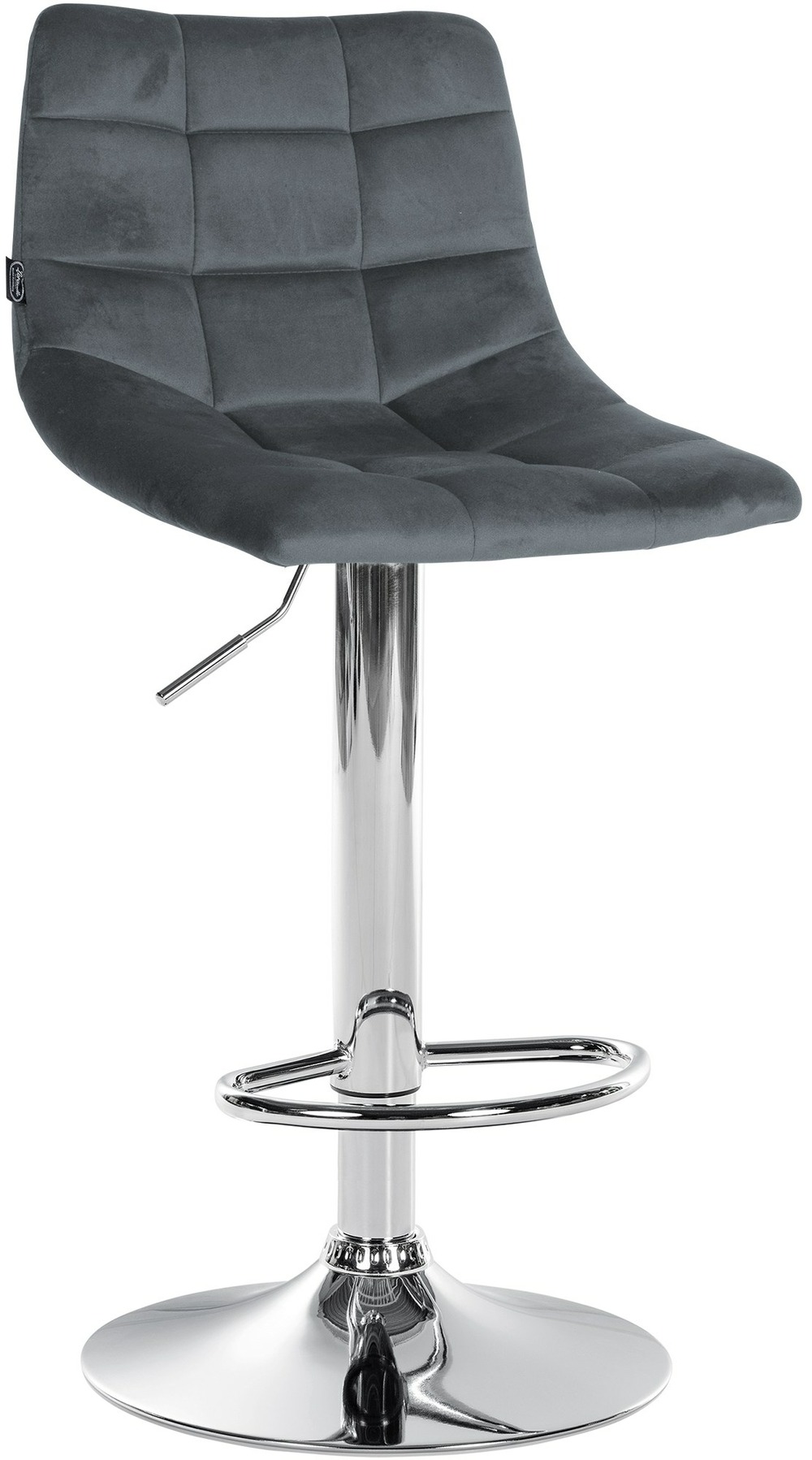 Tabouret de bar jerry velours chrome