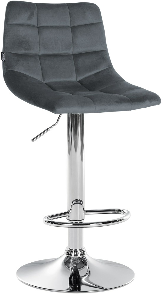 Tabouret de bar jerry velours chrome