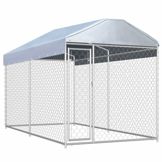 Chenil extérieur cage enclos parc animaux chien d'extérieur avec toit pour chiens 225 cm