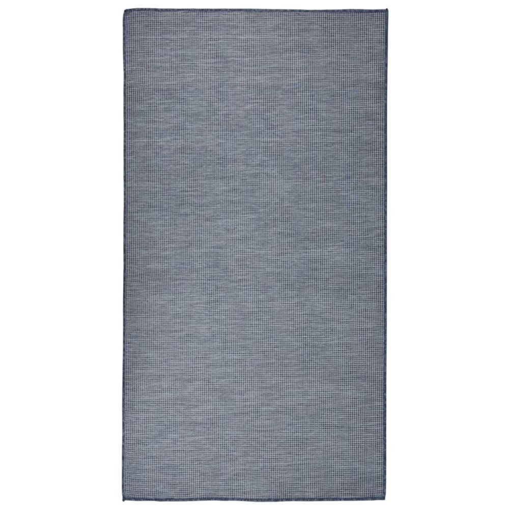 Tapis à tissage plat d'extérieur 80x150 cm bleu