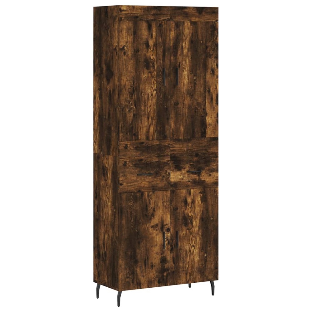 Buffet bahut commode armoire meuble de rangement organisateur cuisine salle de séjour salon haut 69,5 x 34 x 180 cm bois d'in