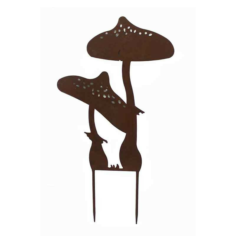 Silhouette déco jardin champignons 30x1x71