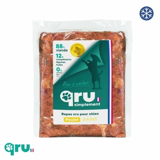 Aliment barf complet pour chien - poulet - 900 g