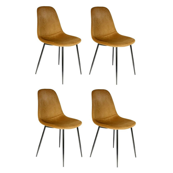 Lot de 4 chaises velours