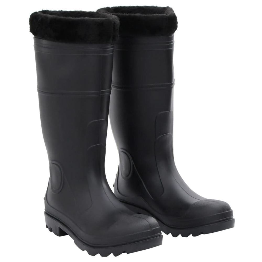 Bottes de pluie avec chaussettes amovibles noir taille 42 pvc