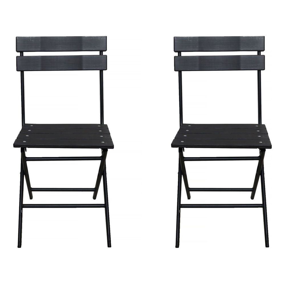 Lot de 2 chaises de jardin pliable en plastique 