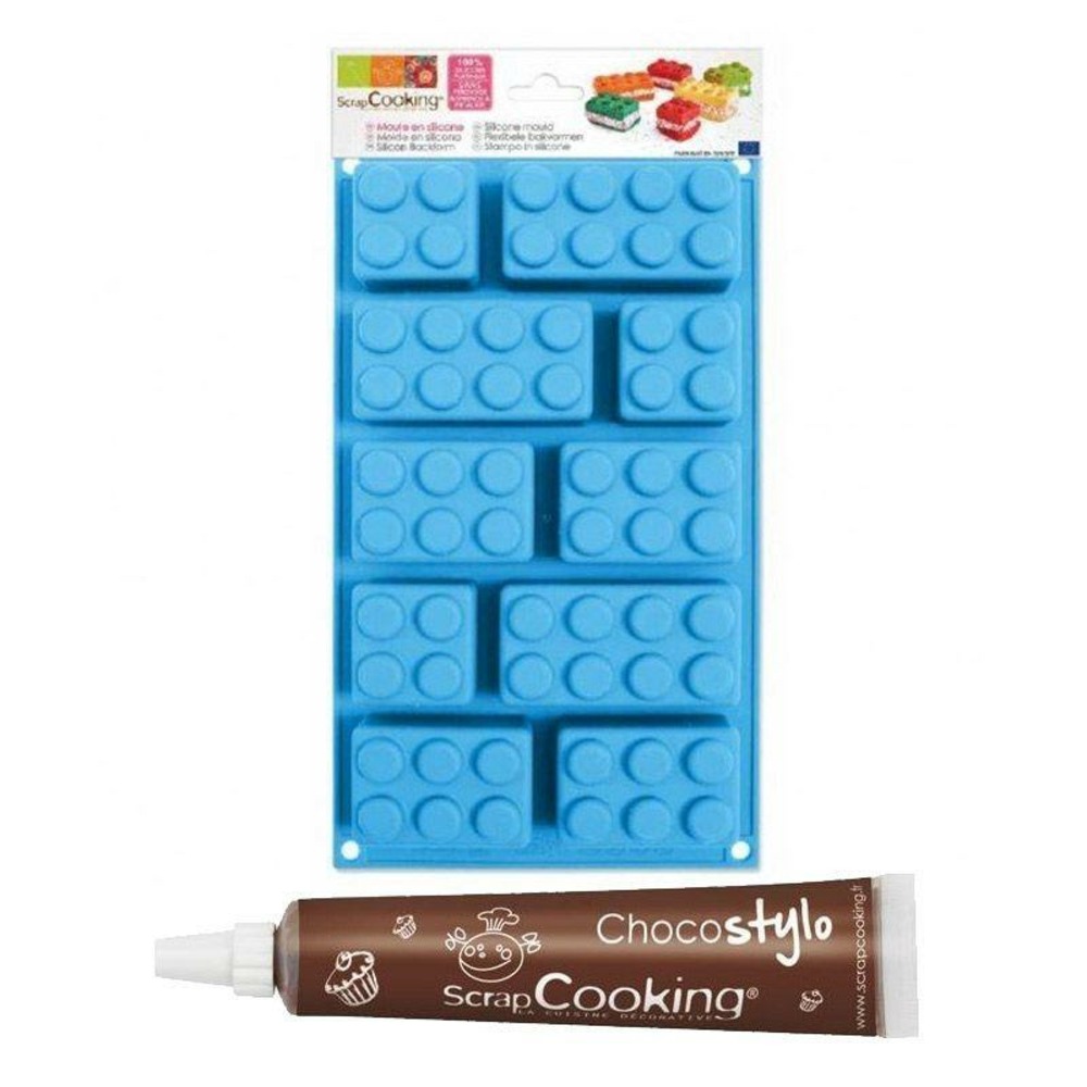 Moule en silicone briques scrapcooking + 1 stylo chocolat