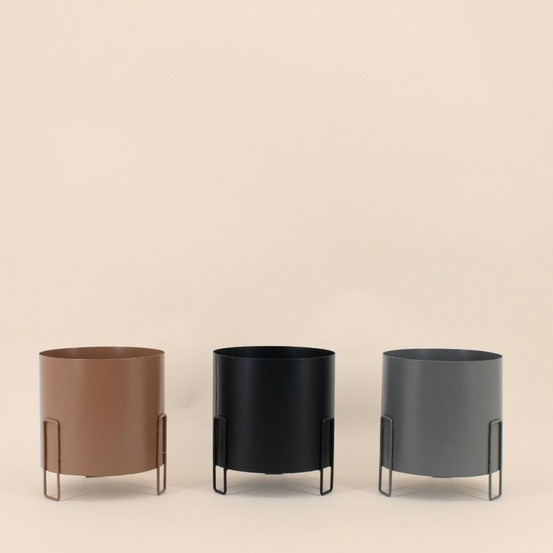 Lot de 3 cache-pots en métal coloré 16,5cm