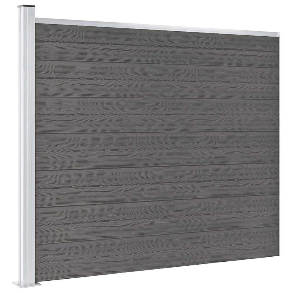 Panneau de clôture wpc 175x146 cm gris