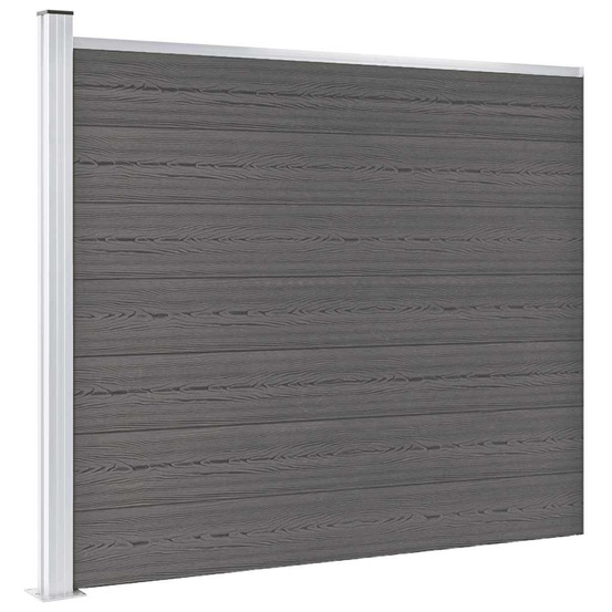 Panneau de clôture wpc 175x146 cm gris