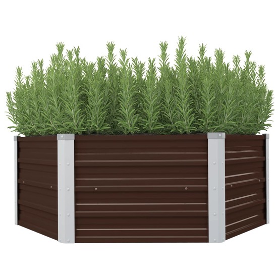 Jardinière surélevée marron 129x129x45 cm acier galvanisé