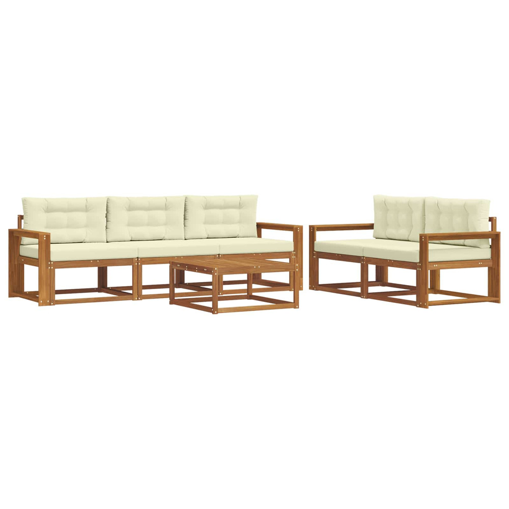 Ensemble de canapés d'extérieur 6 pcs naturel et crème