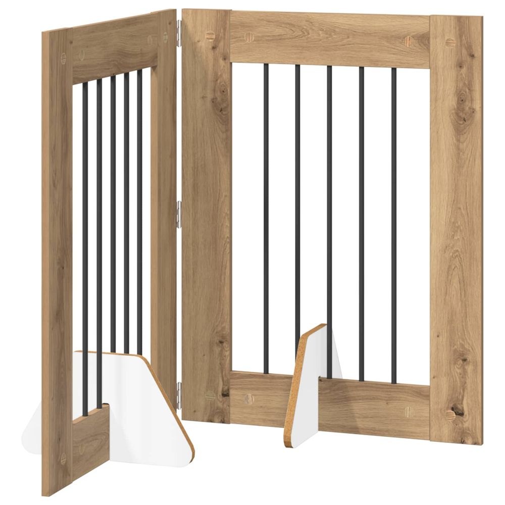 Porte de chien pliable avec supports 2 pc chêne artisanal