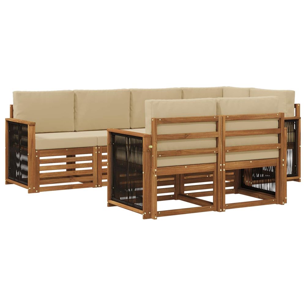 Ensemble de canapés d'extérieur 6 pc naturel