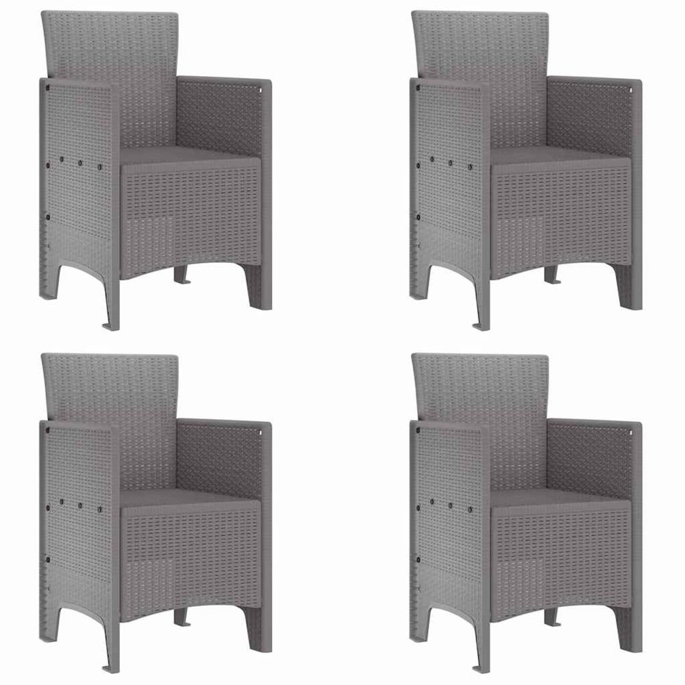 Chaise de jardin 4 pc gris clair polypropylène