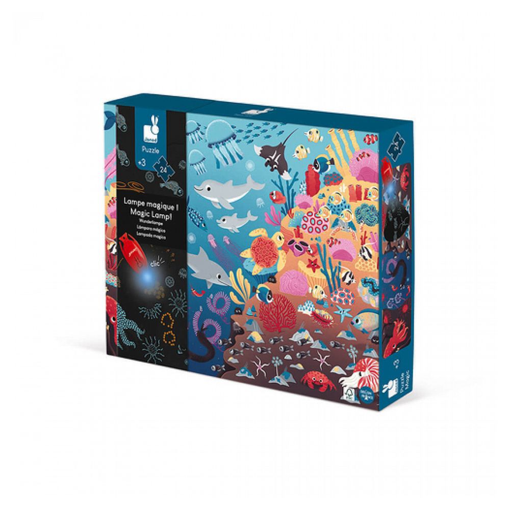 Puzzle magique océan avec lampe éclairante pour enfants