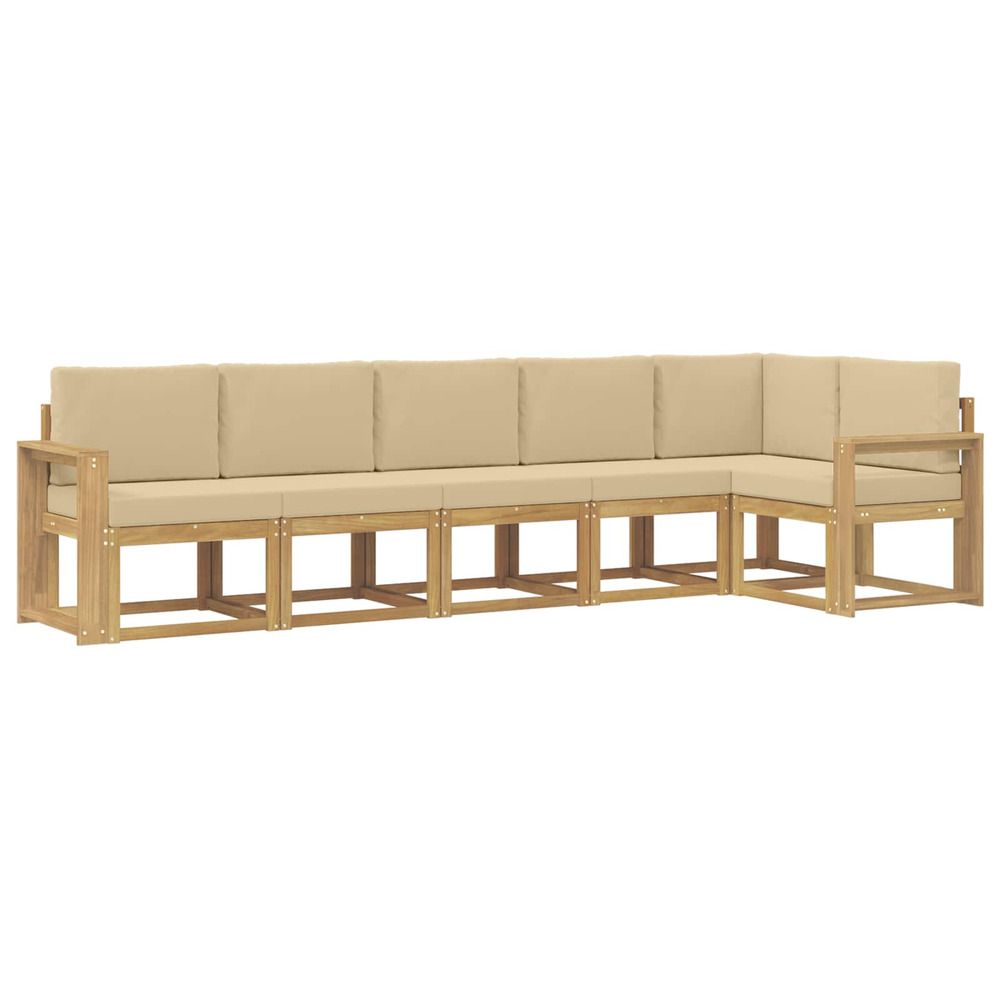 Ensemble de canapés d'extérieur 6 pc blanc et beige polyester