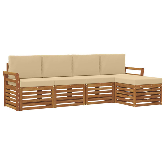 Ensembles de canapés avec coussin 5 pcs naturel et beige