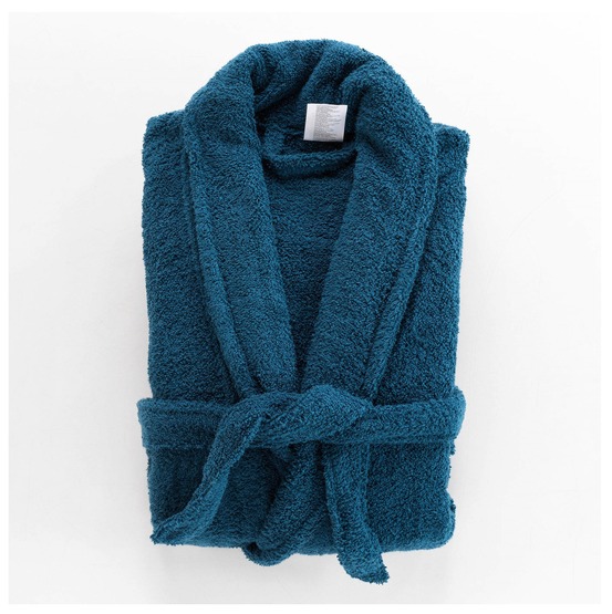 Peignoir col chale tendresse saphir