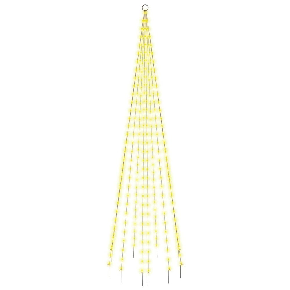 Sapin de noël sur mât de drapeau 310 led blanc chaud 300 cm