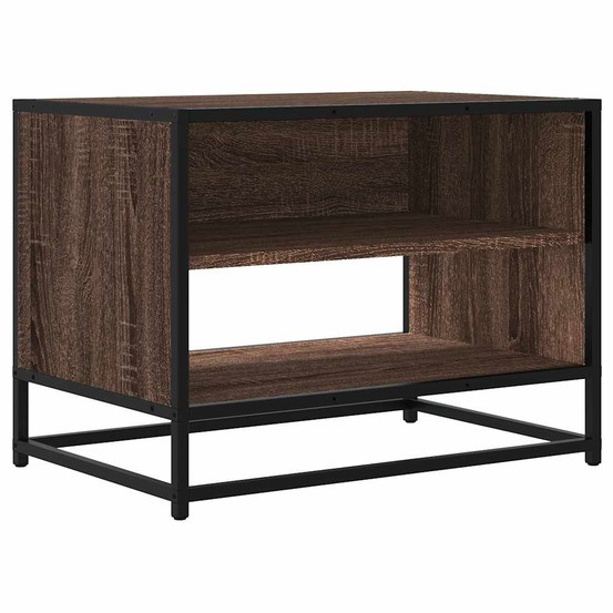 Meuble tv chêne marron 61x40x46 cm bois d'ingénierie et métal