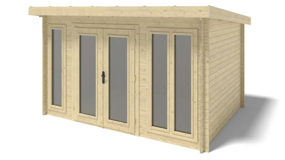 Abri de jardin en bois - 12m2 - 4x3m - ep. 34mm - couleur: naturel - dom652 - altanka