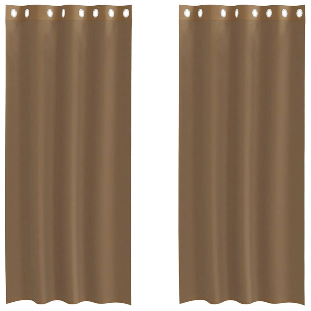 Rideaux en voile avec œillets 2 pcs marron clair