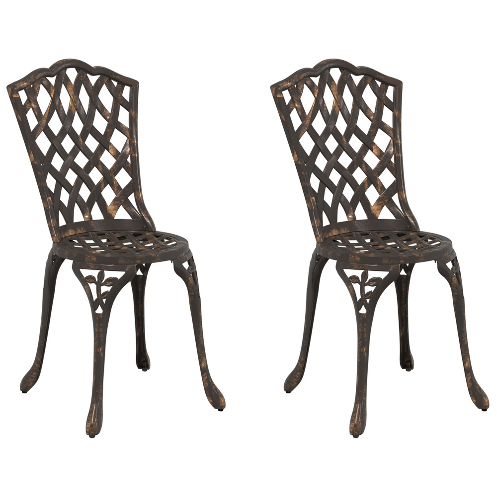 Chaises de jardin 2 pcs en alu bronze