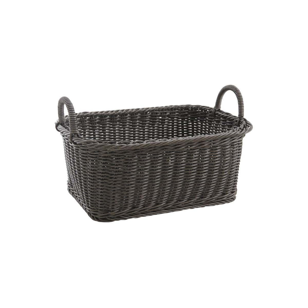 Corbeille de rangement en rotin synthétique avec anses – rangement linge ou acce