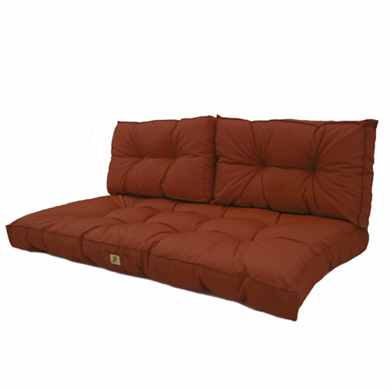 Coussins pour salon de jardin capitonné 120x60cm terracotta