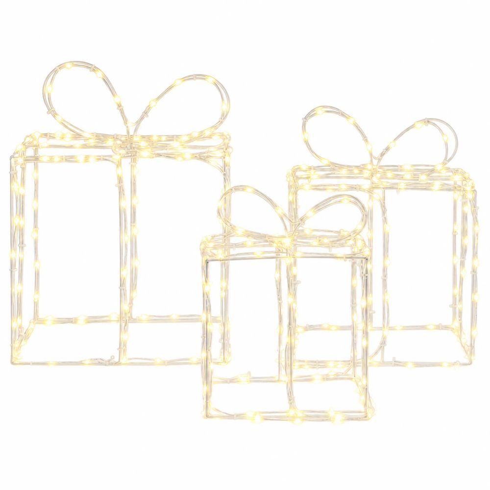 Boîtes cadeaux lumineuses de noël loviisa 3 pc 360 led