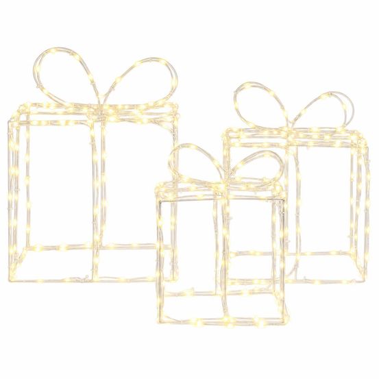 Boîtes cadeaux lumineuses de noël loviisa 3 pc 360 led