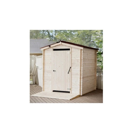 Abri wc bois massif avec plancher adapté aux personnes à mobilité réduite