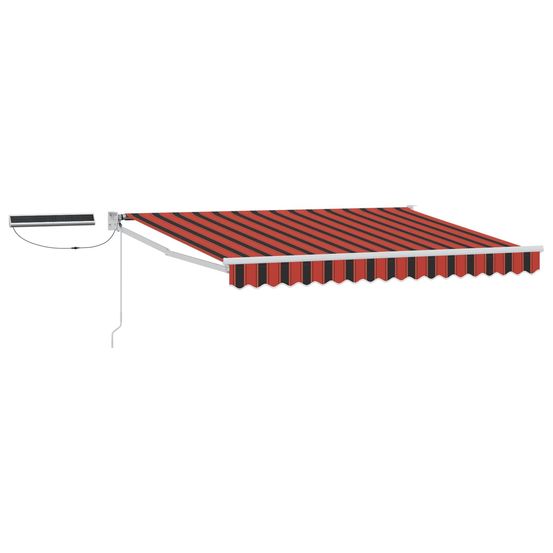 Auvent rétractable électrique orange, noir et blanc 2,5 x 2 m