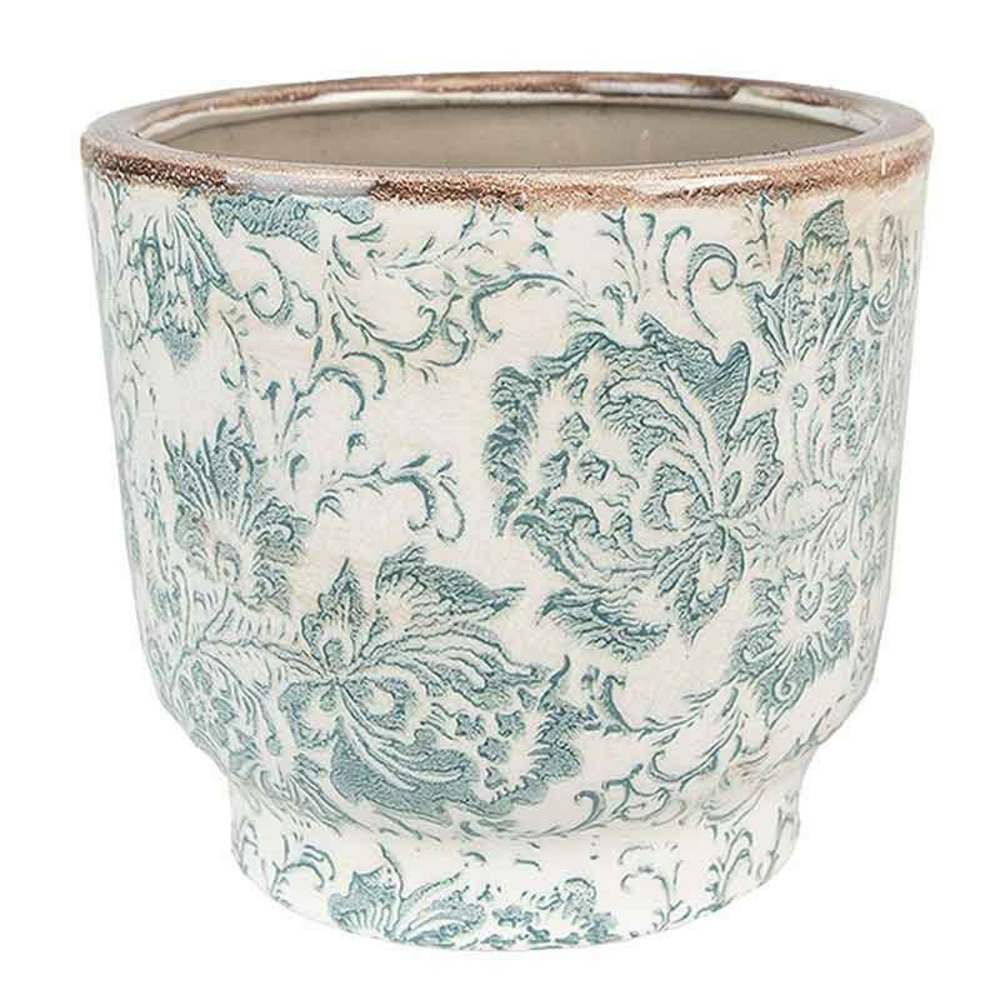 Pot de fleurs vert céramique 21x21x20cm