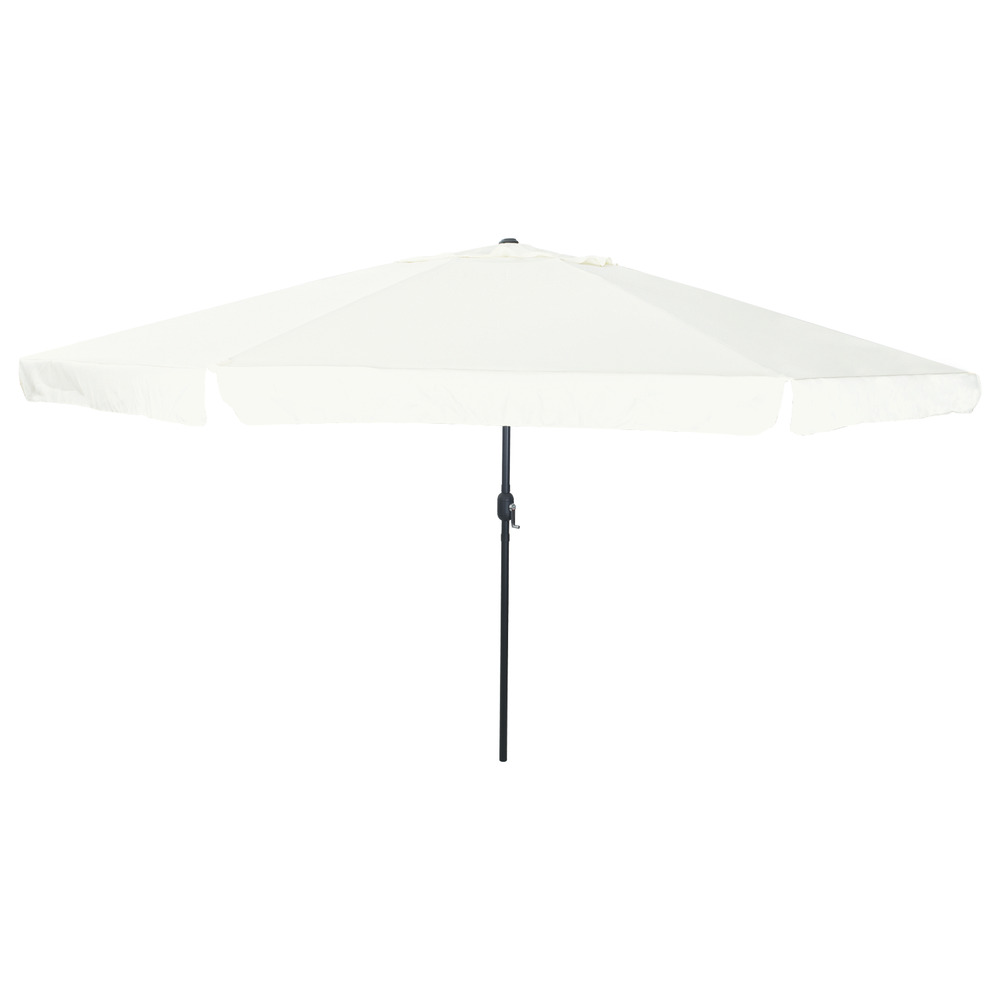 Parasol de jardin ø395x245 cm blanc sable