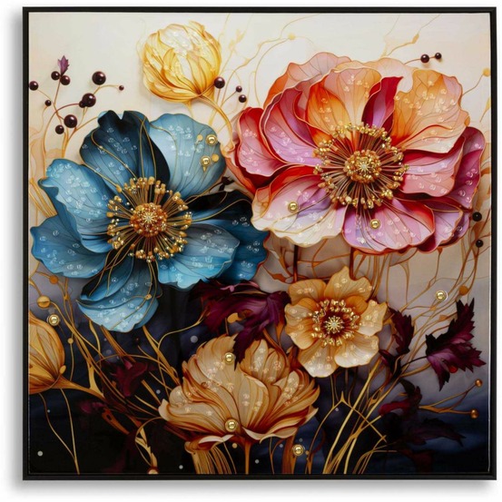 Tableau en toile et métal narcy 82 x 4 x 82 cm modèle 1