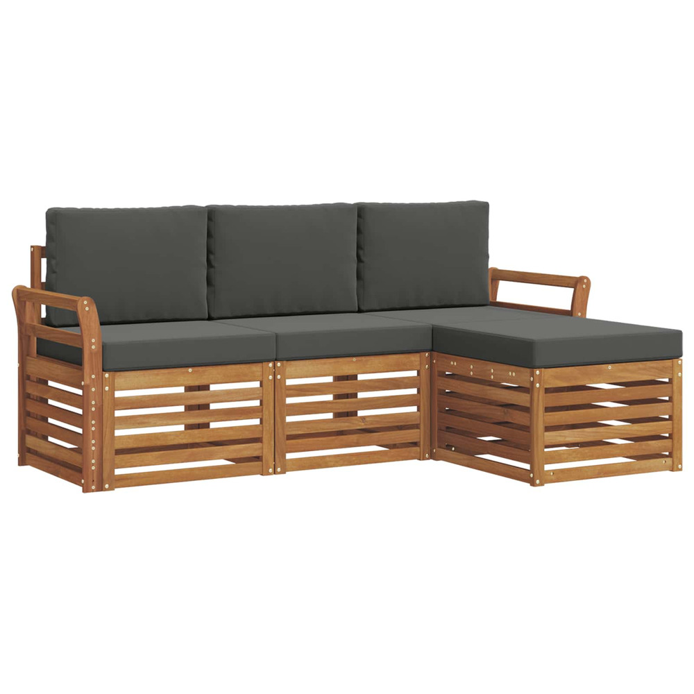 Ensembles de canapés avec coussin 4 pcs naturel et anthracite