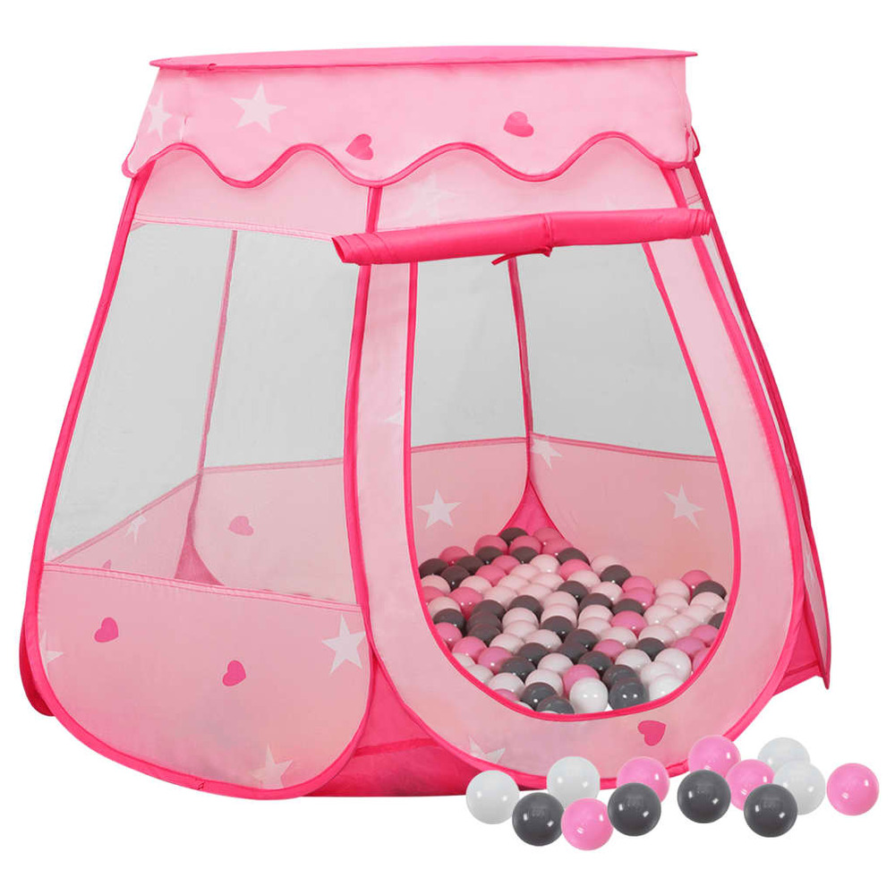Tente de jeu pour enfants avec 250 balles rose 102x102x82 cm