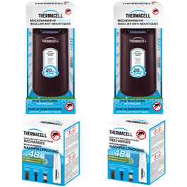 Recharge Anti-Moustiques Thermacell 120 Heures - 10 Cartouches + 30 Plaquette Protection 20m²